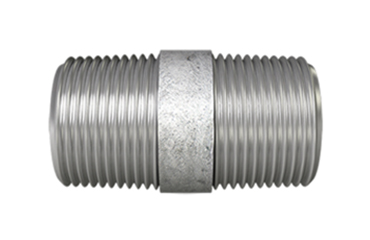 鋼管 尾川パイプ 両長ニップル(パイプニップル) (黒・生地/白・ドブ)(NI)